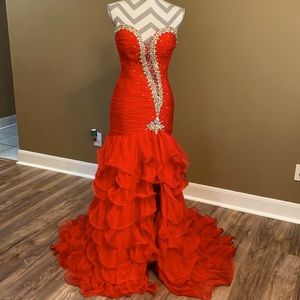 Ritzee Original Red gown Prom pageant dress..